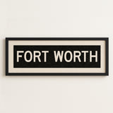 Framed Fort Worth Bus Scroll Sign - Tejas Country Club