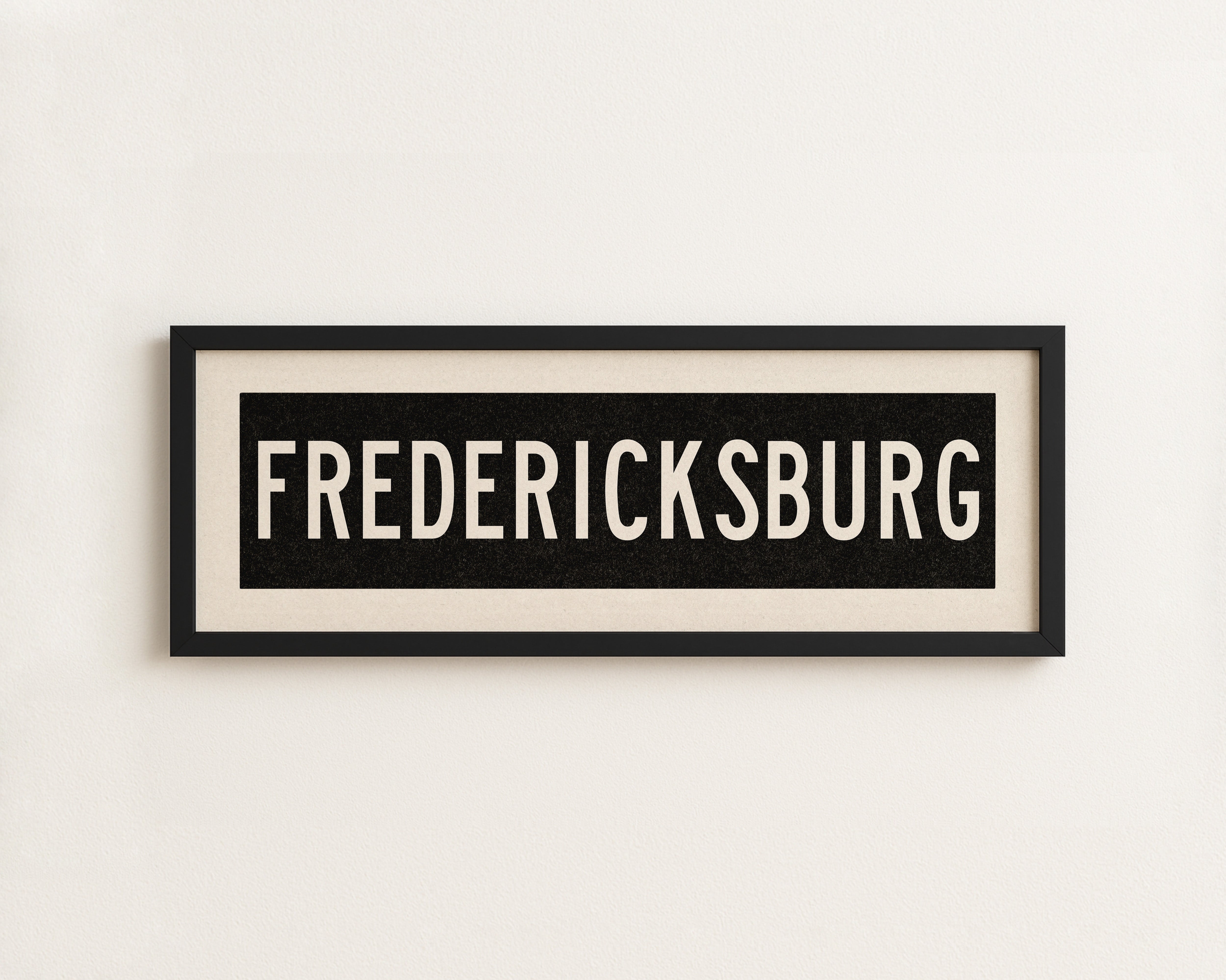 Framed Fredericksburg Bus Scroll Sign - Tejas Country Club