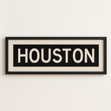 Framed Houston Bus Scroll Sign - Tejas Country Club