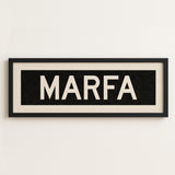 Framed Marfa Bus Scroll Sign