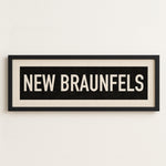 Framed New Braunfels Bus Scroll Sign - Tejas Country Club