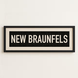 Framed New Braunfels Bus Scroll Sign - Tejas Country Club