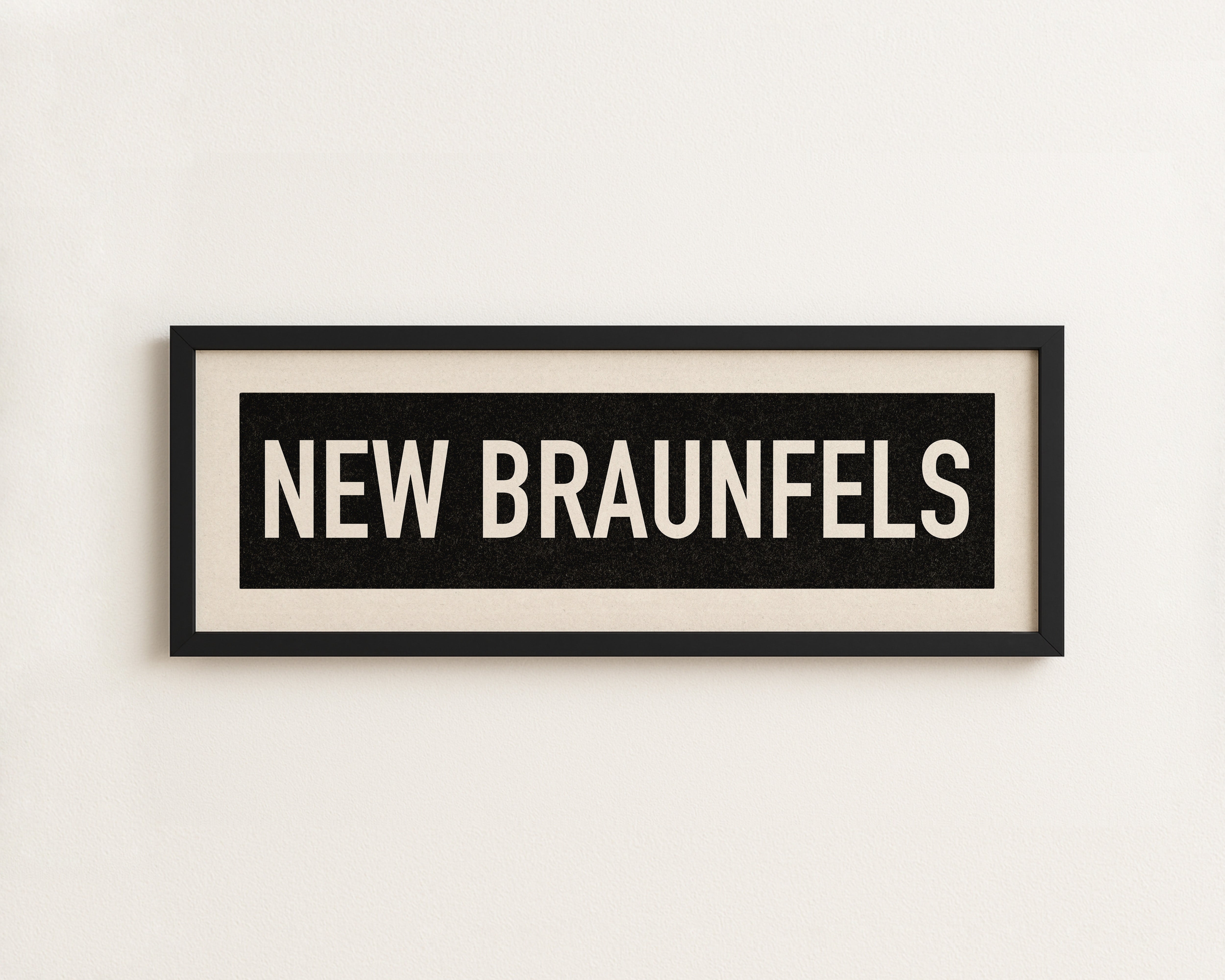 Framed New Braunfels Bus Scroll Sign - Tejas Country Club