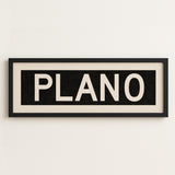 Framed Plano Bus Scroll Sign