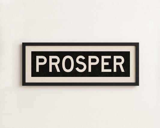 Framed Prosper Bus Scroll Sign