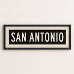 Framed San Antonio Bus Scroll Sign - Tejas Country Club