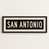 Framed San Antonio Bus Scroll Sign - Tejas Country Club