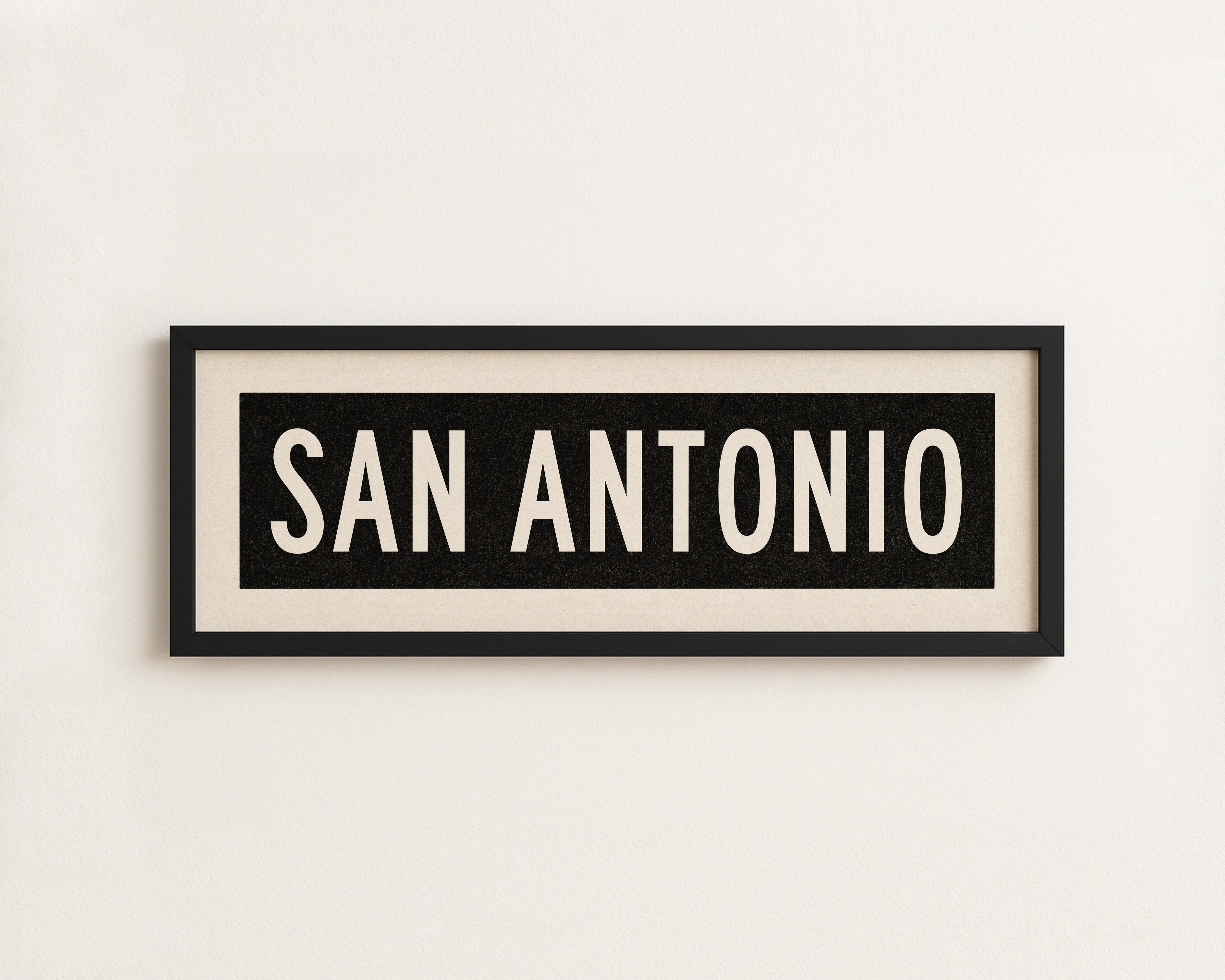 Framed San Antonio Bus Scroll Sign - Tejas Country Club