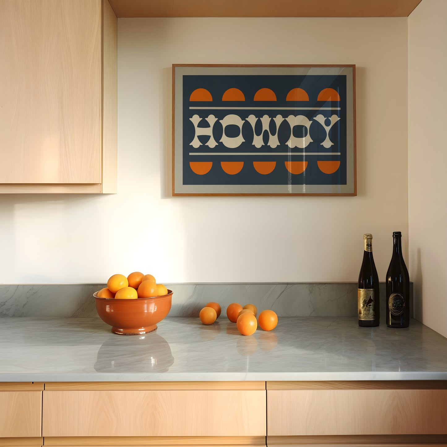 Blue and Orange Howdy Home Decor Art Print