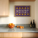 Purple and Gold Howdy Home Decor Art Print - Tejas Country Club