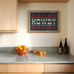 Navy and Red Howdy Home Decor Art Print - Tejas Country Club