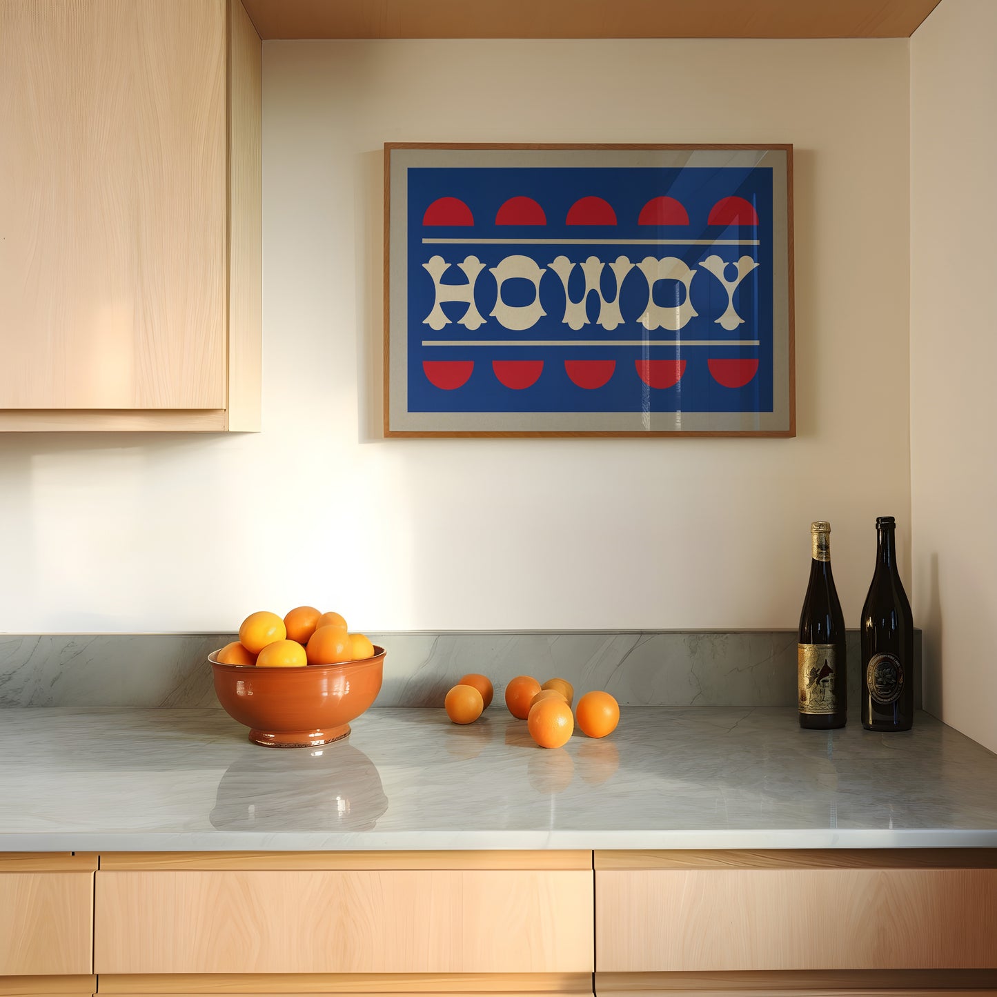 Blue and Red Howdy Home Decor Art Print