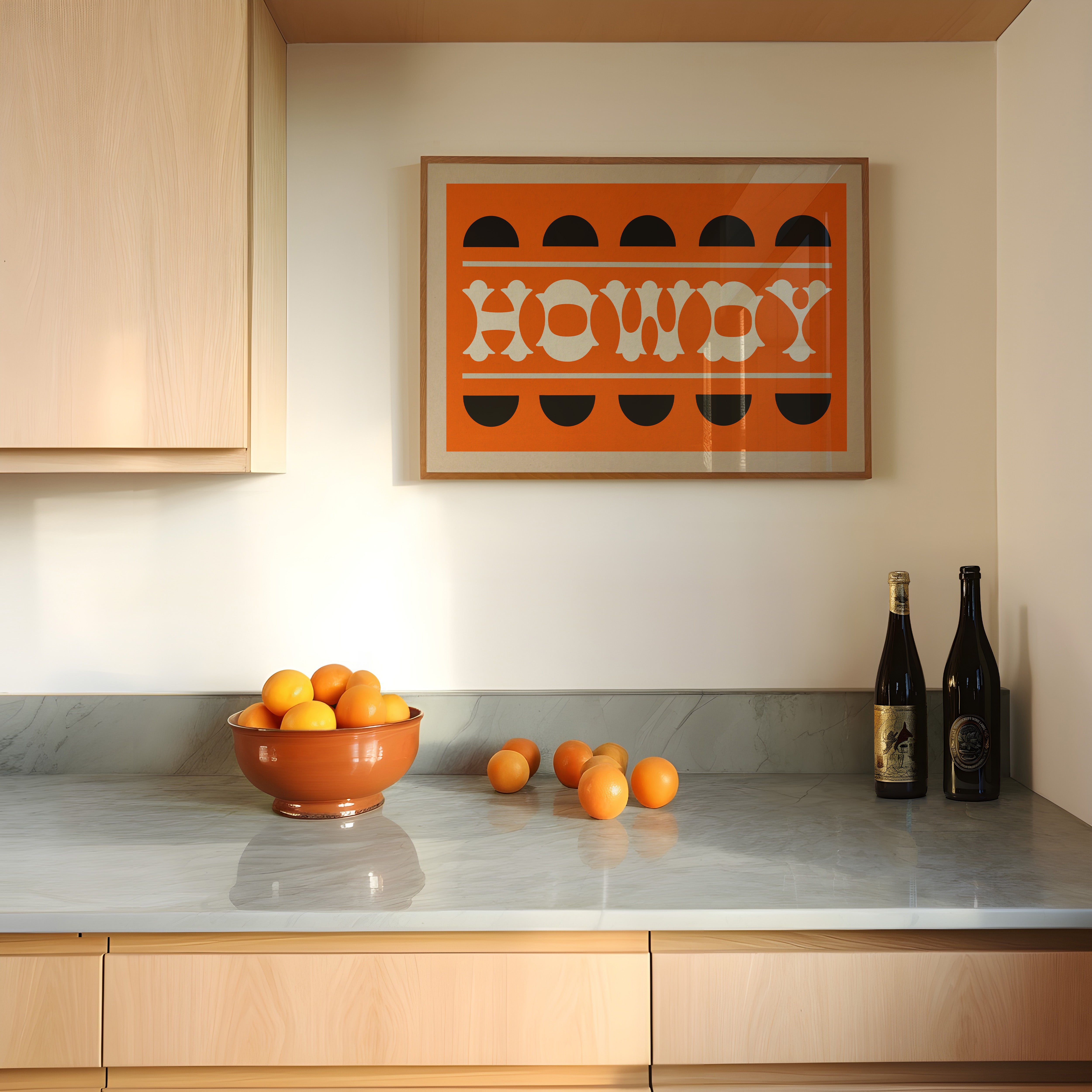 Orange and Black Howdy Home Decor Art Print - Tejas Country Club