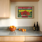 Vintage San Antonio Alamo Travel Decal Art Print - Tejas Country Club