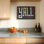 Y'all Typography Navy and White Wall Art Print Poster Decor - Tejas Country Club