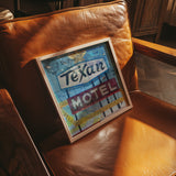Texan Motel Mixed Media Collage Art Print - Tejas Country Club