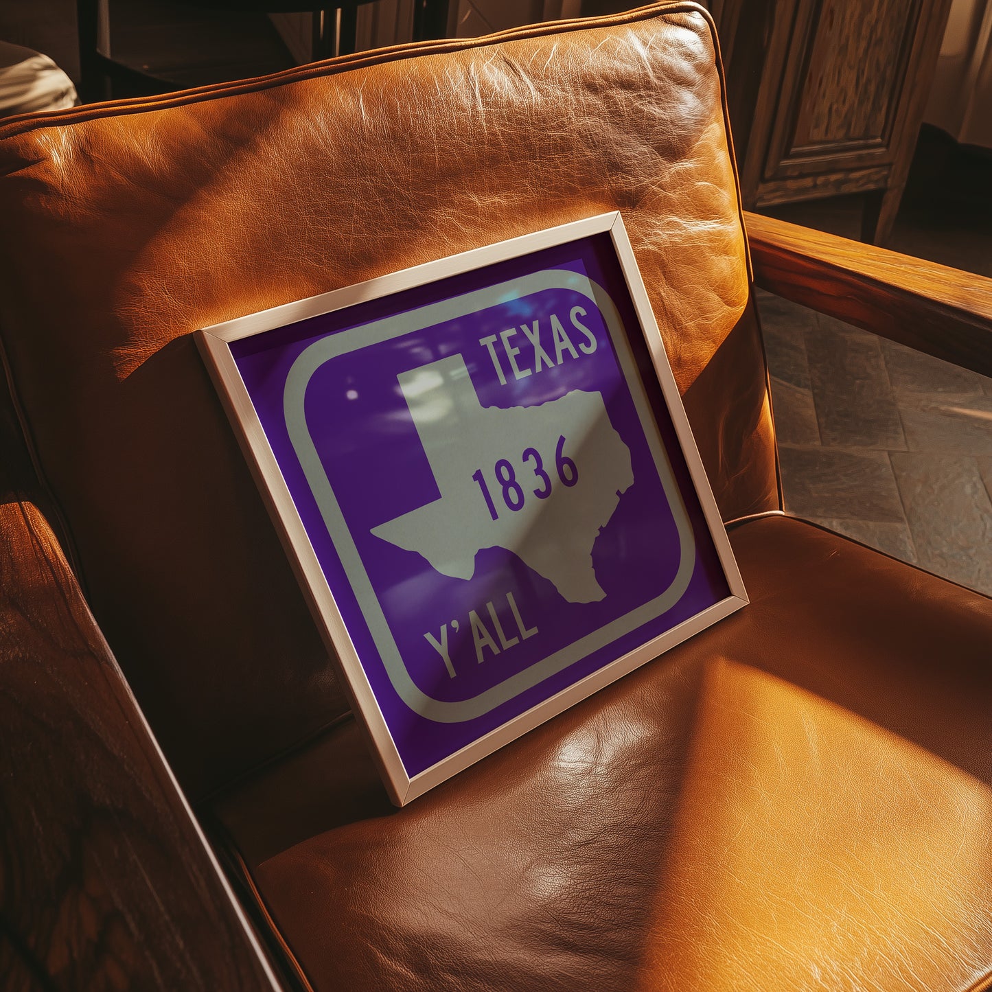 Texas Y'all Road Sign Art Print - Purple