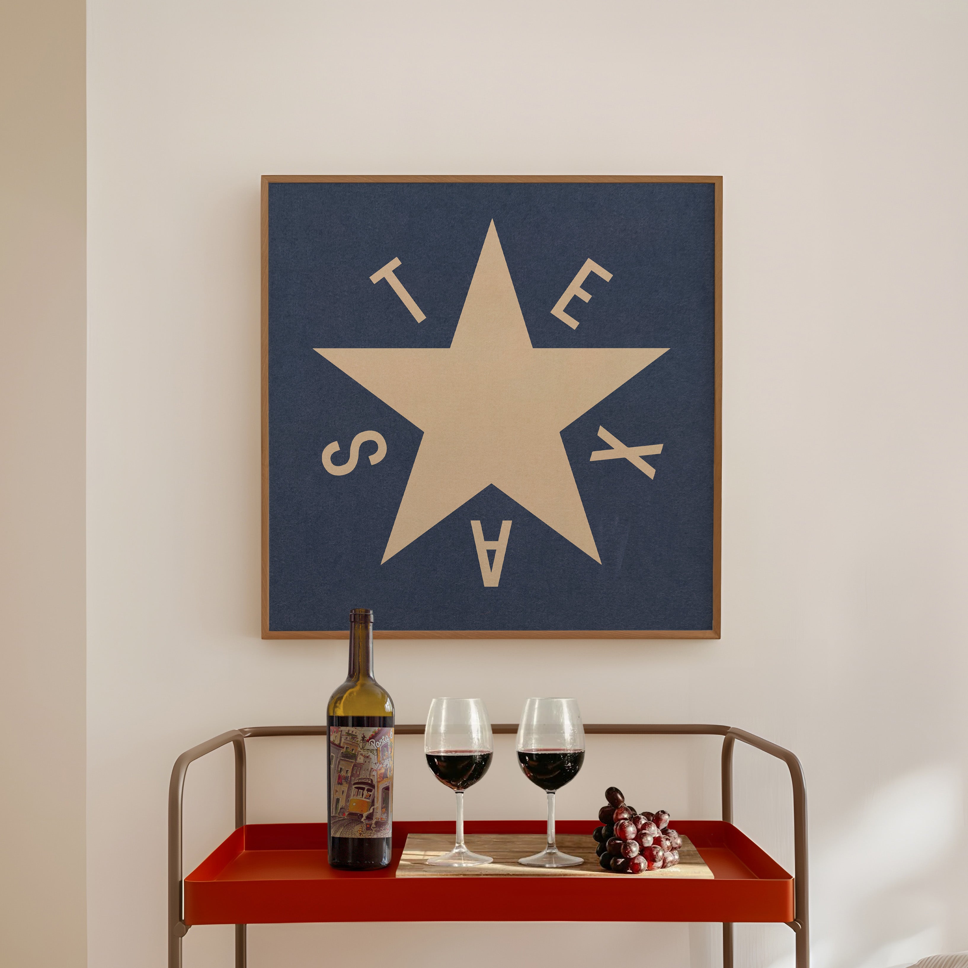 Dezavala Star Texas Flag Art Print Poster - Tejas Country Club