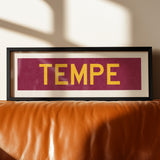 Framed Tempe Maroon Bus Scroll - Tejas Country Club