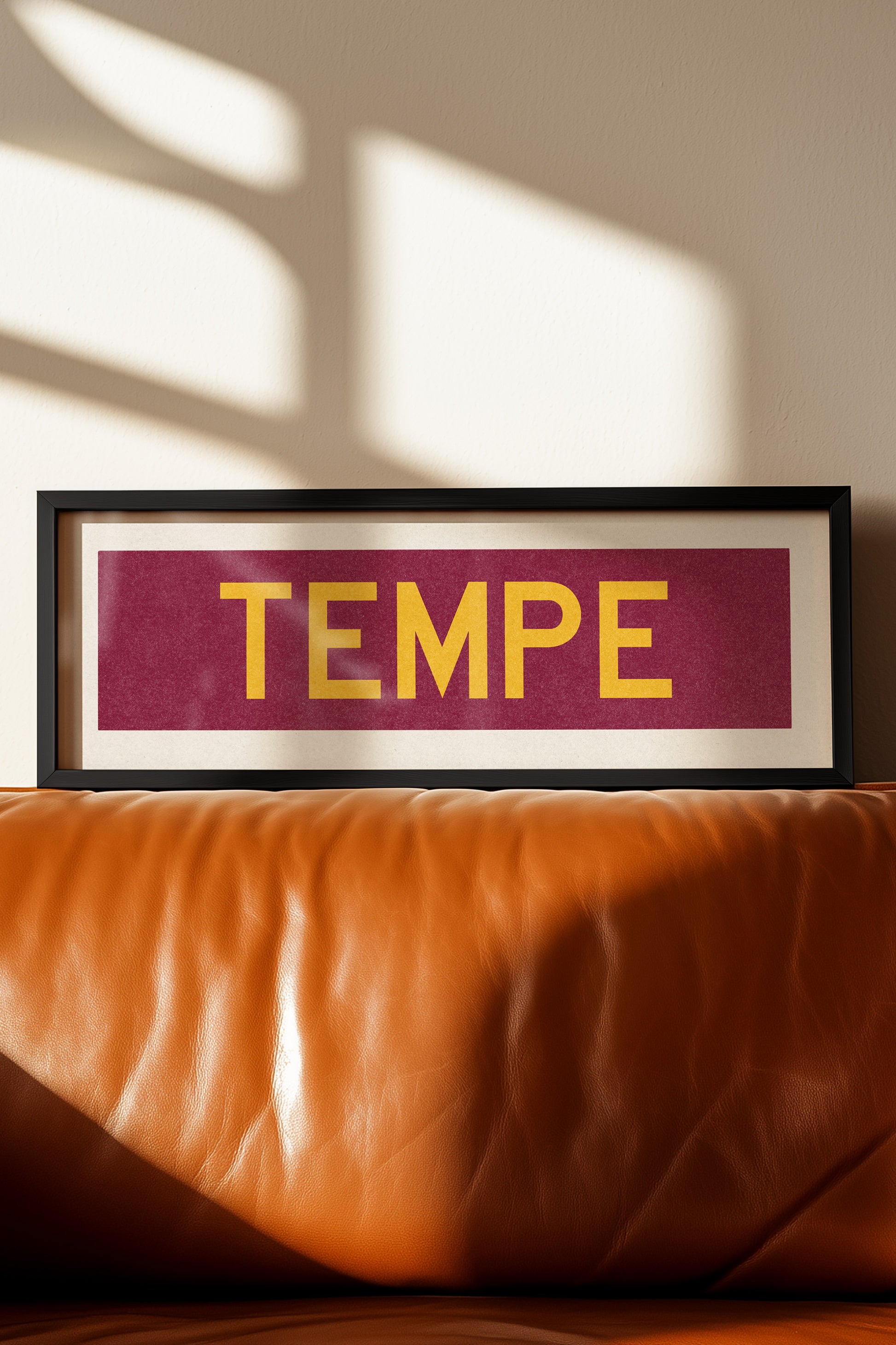 Framed Tempe Maroon Bus Scroll - Tejas Country Club