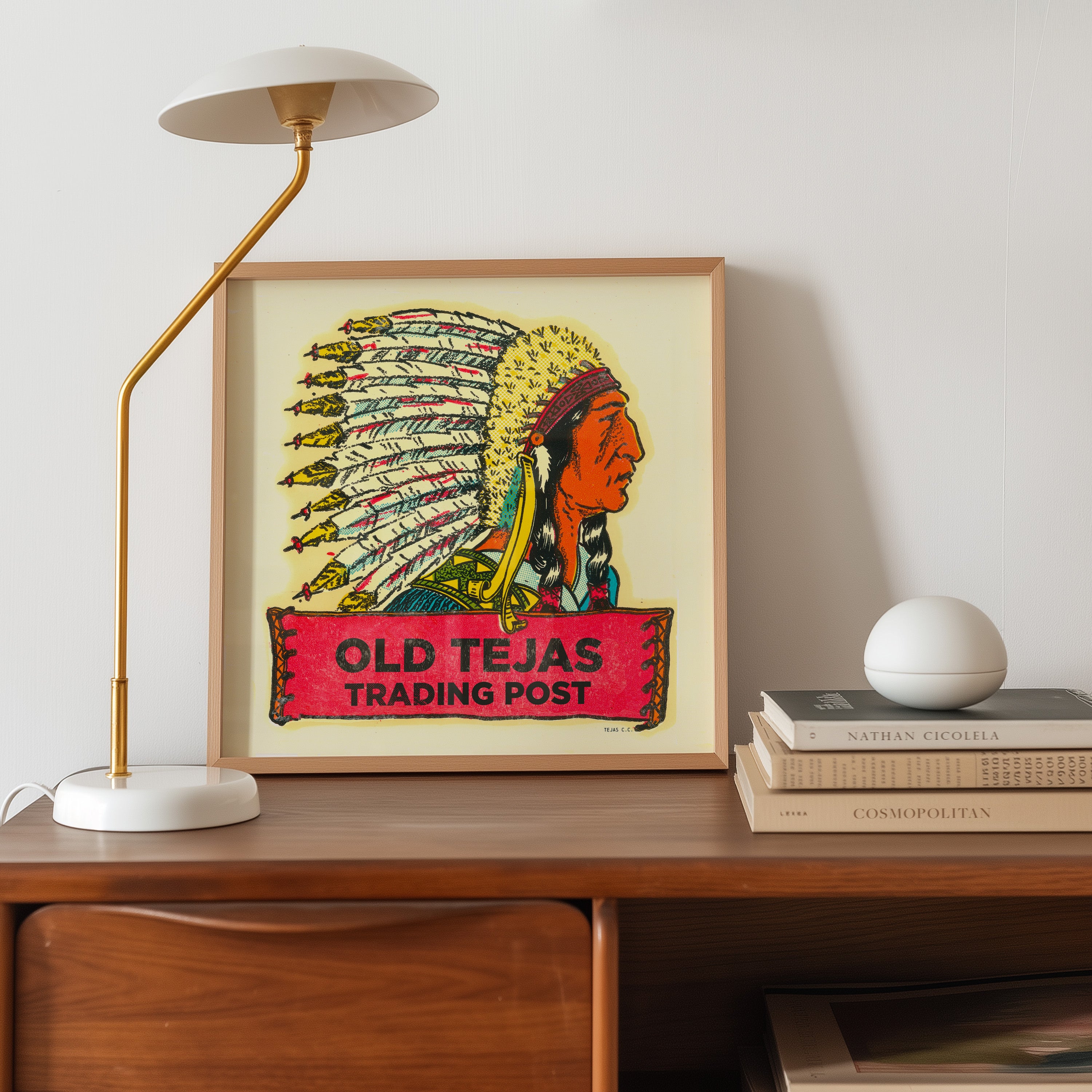 Tejas Trading Post Vintage Decal Art Print - Tejas Country Club
