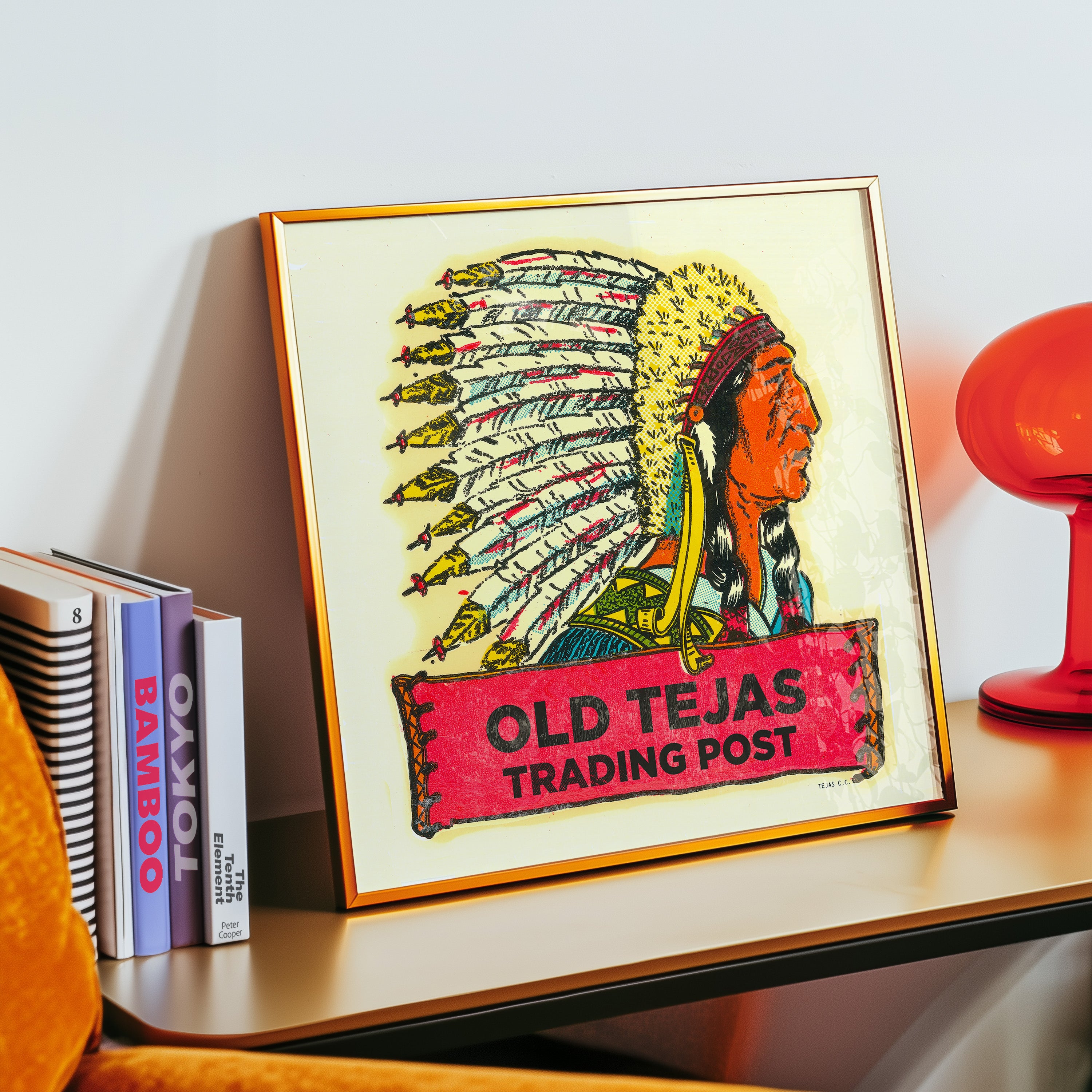Tejas Trading Post Vintage Decal Art Print - Tejas Country Club
