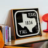 Texas Y'all Road Sign Art Print - Black - Tejas Country Club
