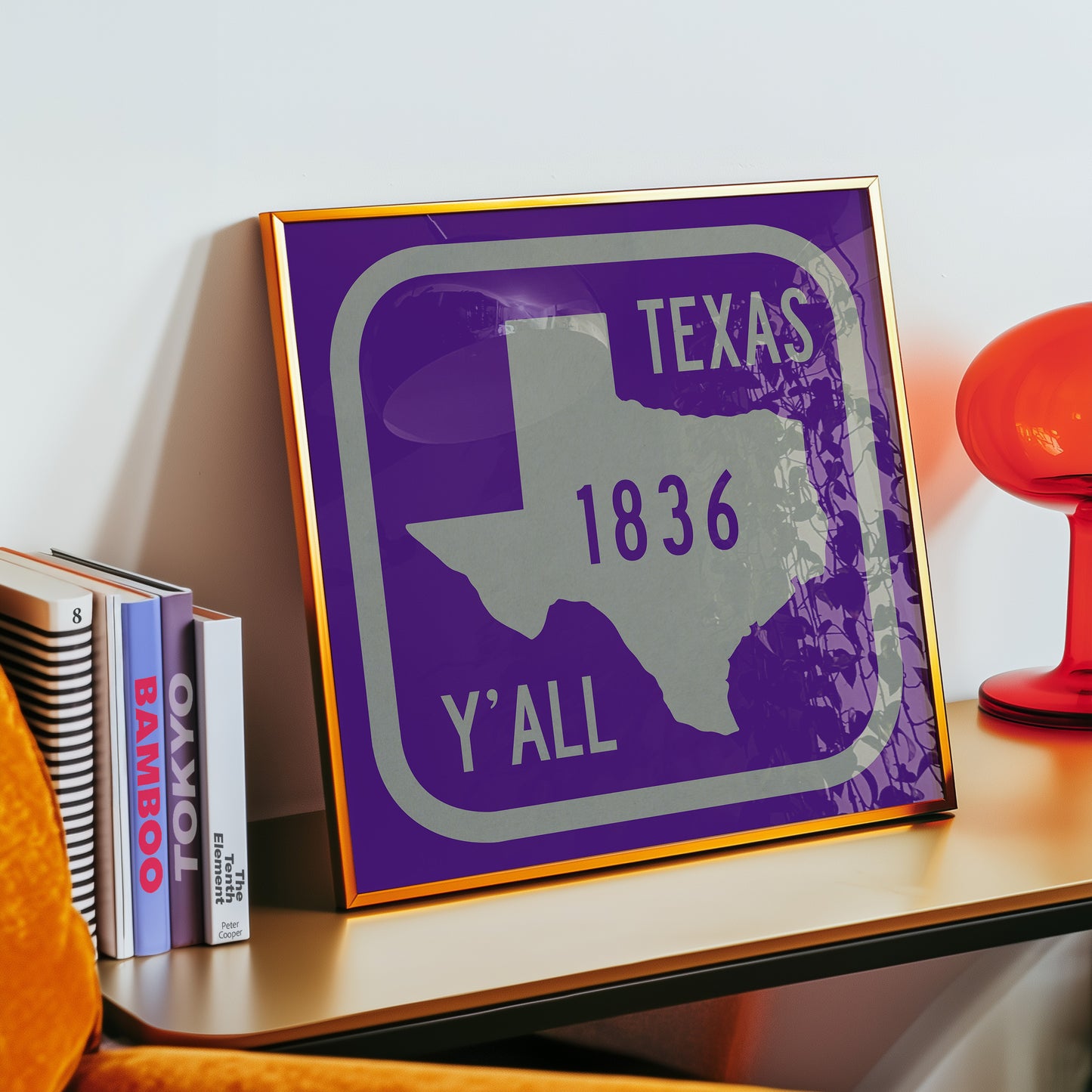 Texas Y'all Road Sign Art Print - Purple