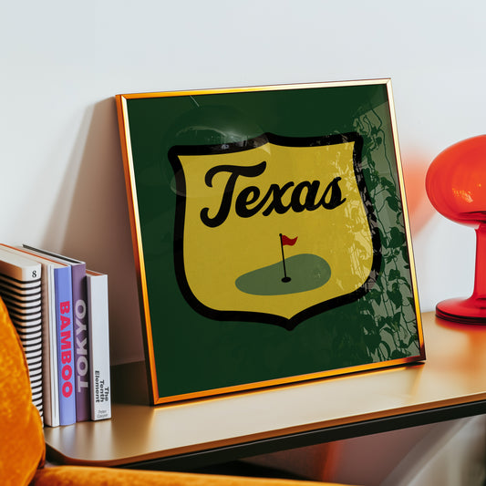 Texas Golf Shield Patch Art Print