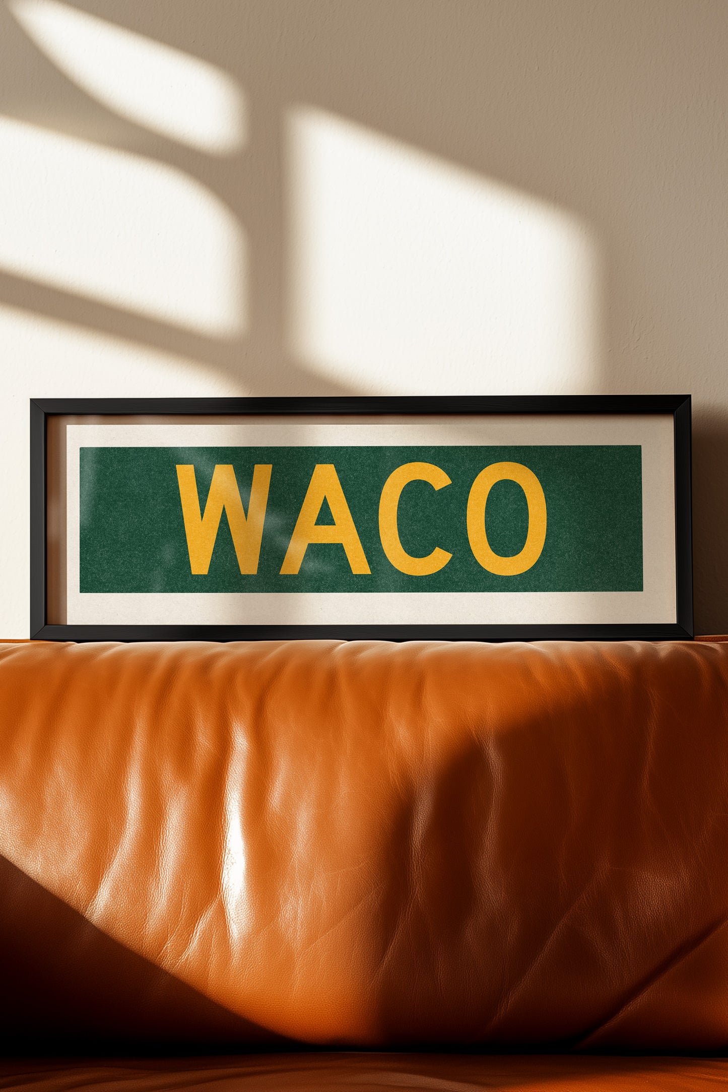Framed Waco Green Bus Scroll