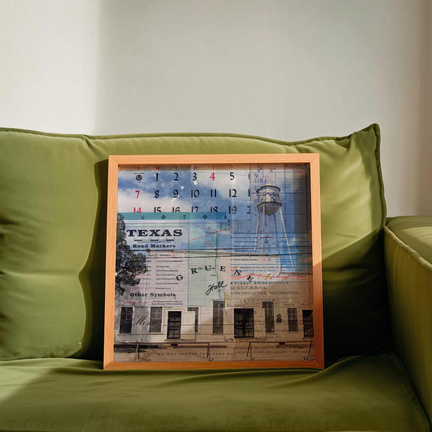 Gruene Hall Mixed Media Collage Art Print