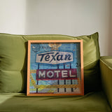 Texan Motel Mixed Media Collage Art Print - Tejas Country Club