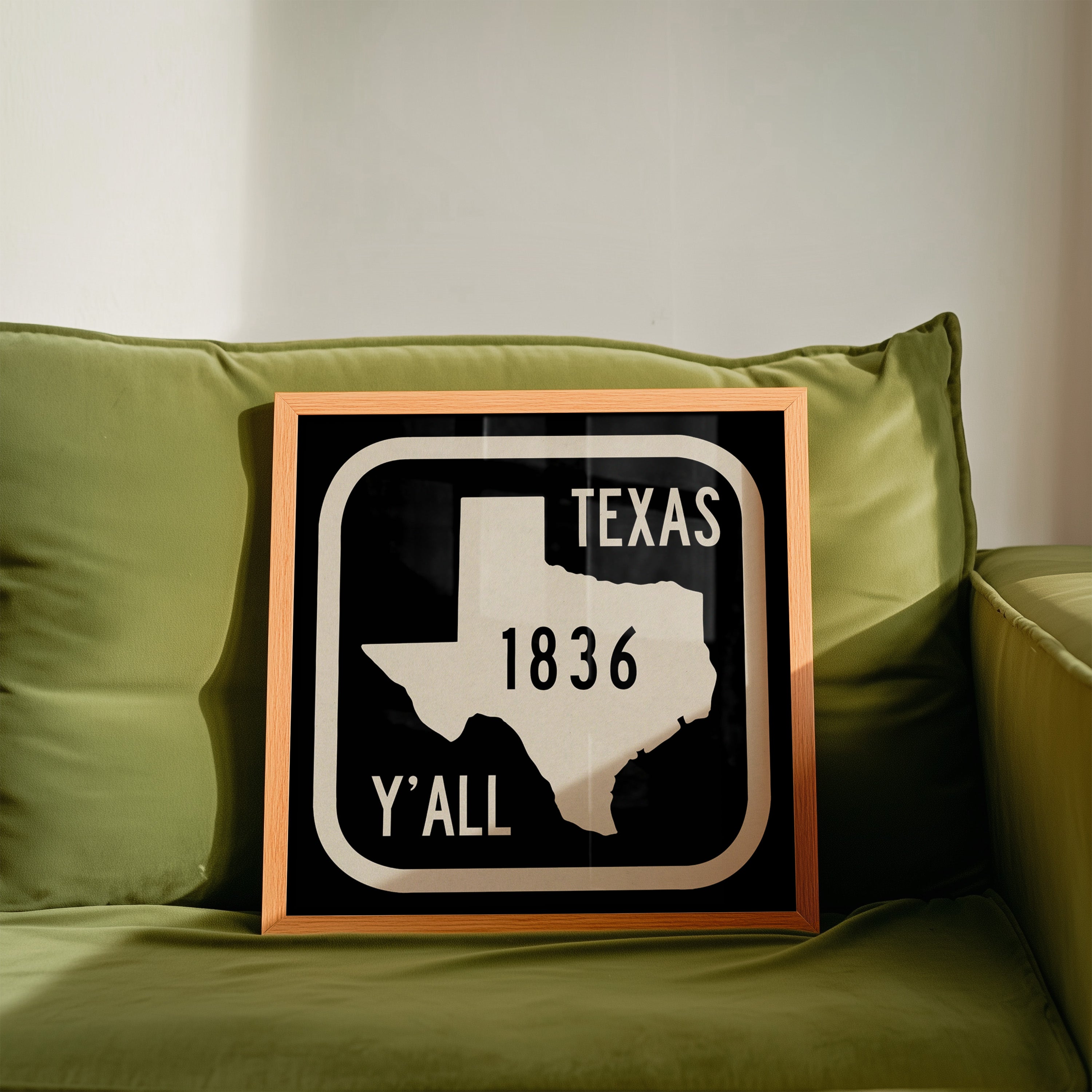 Texas Y'all Road Sign Art Print - Black - Tejas Country Club