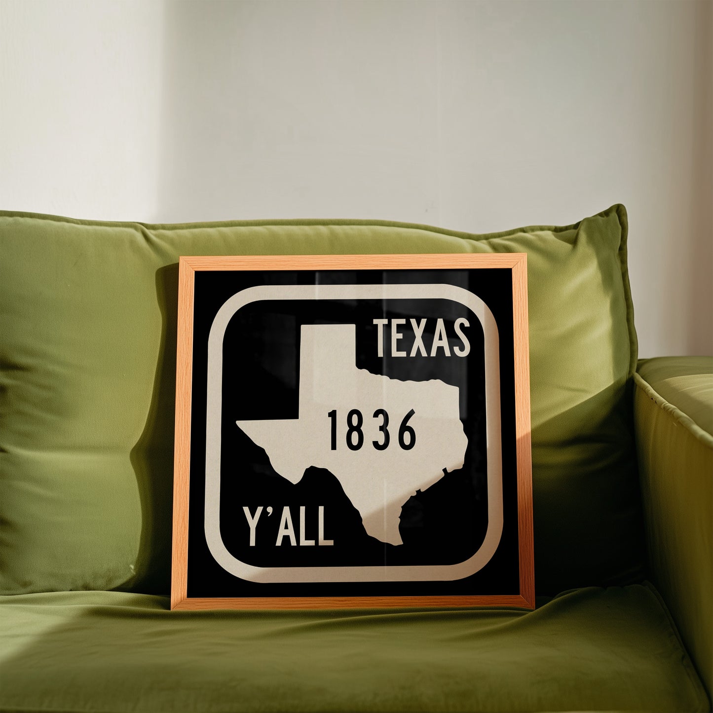 Texas Y'all Road Sign Art Print - Black