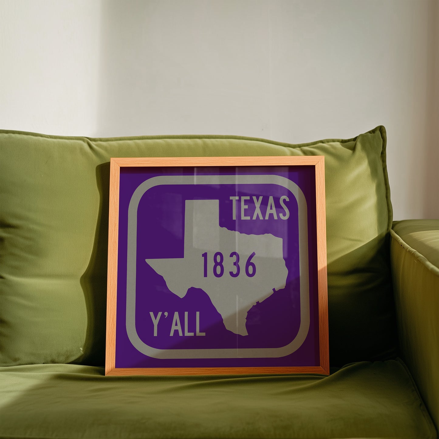 Texas Y'all Road Sign Art Print - Purple