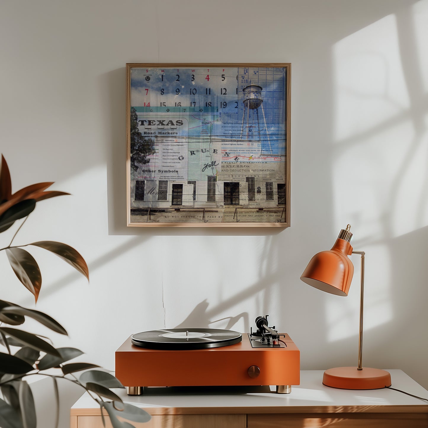 Gruene Hall Mixed Media Collage Art Print