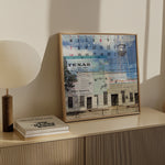 Gruene Hall Mixed Media Collage Art Print - Tejas Country Club