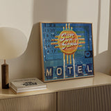 Sun 'n Sand Motel Mixed Media Collage Art Print - Tejas Country Club