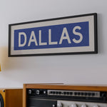 Framed Dallas Blue and White Bus Scroll - Tejas Country Club