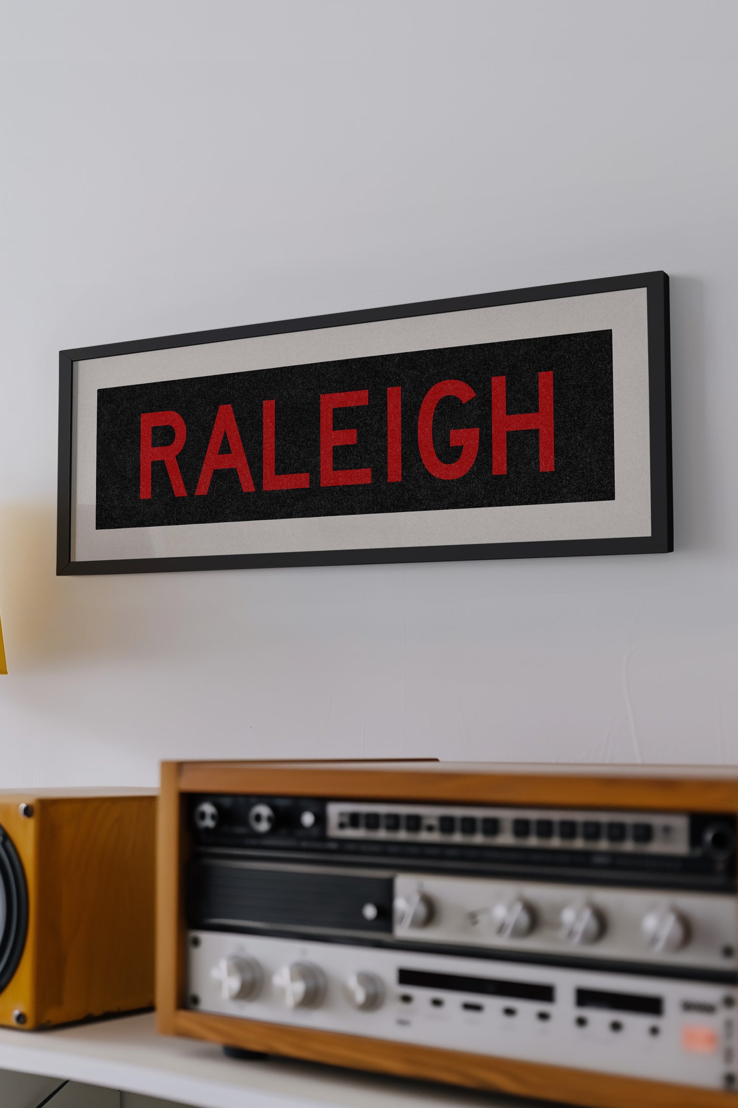 Framed Raleigh Red and Black Bus Scroll - Tejas Country Club
