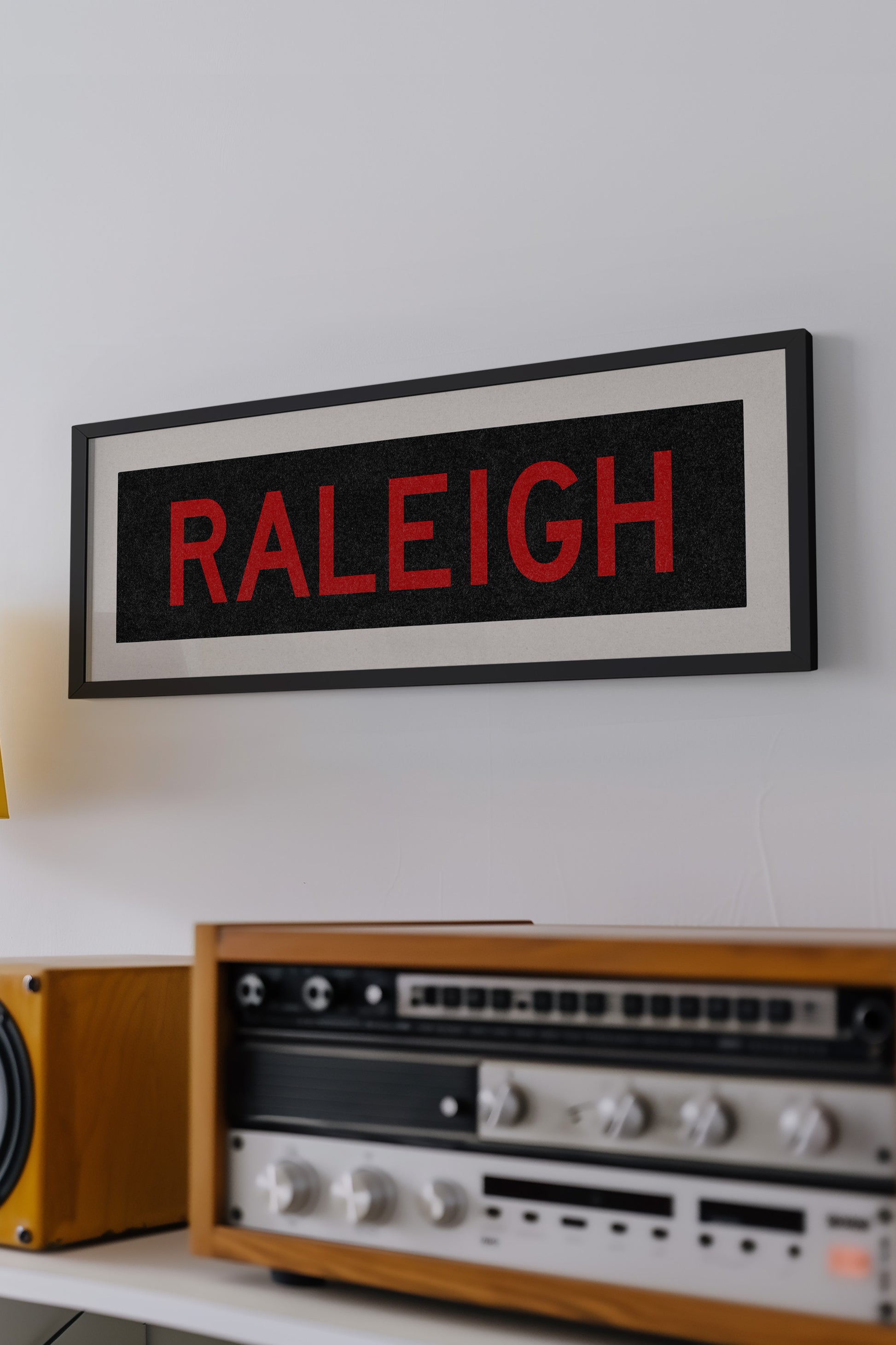 Framed Raleigh Red and Black Bus Scroll - Tejas Country Club