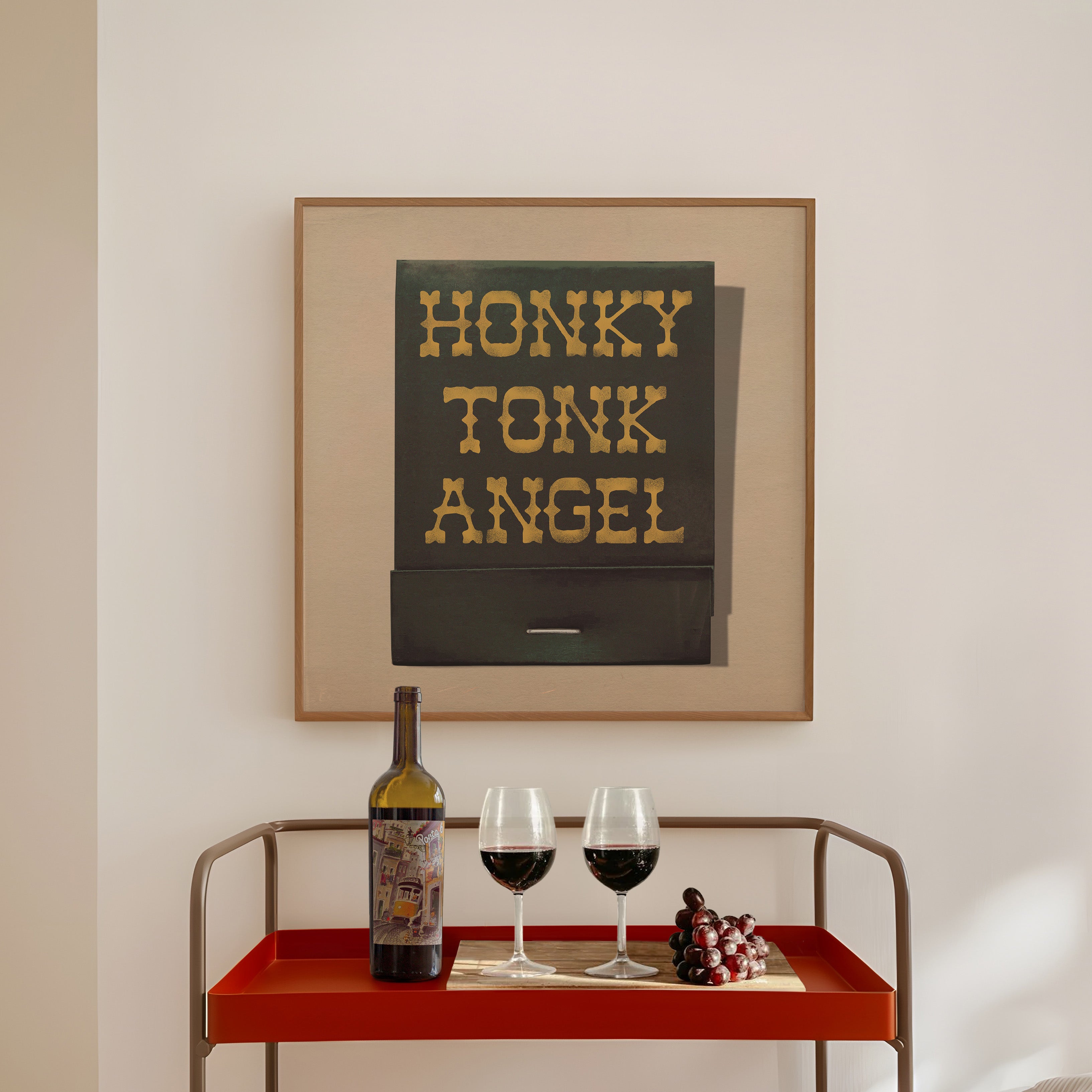 Honky Tonk Angel Matchbook Art Print - Tejas Country Club