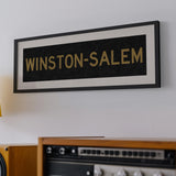 Framed Winston Salem Black & Gold Bus Scroll - Tejas Country Club