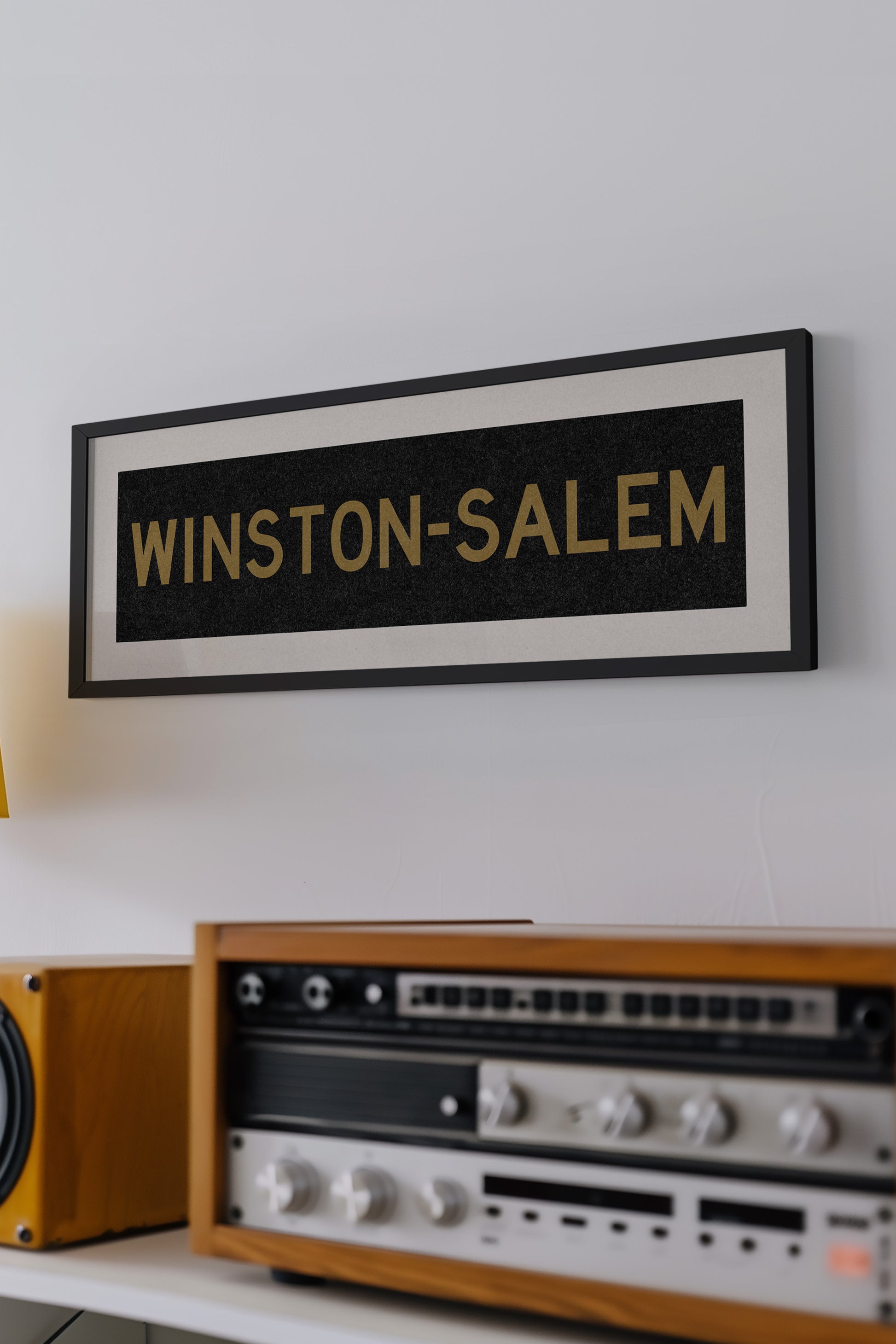 Framed Winston Salem Black & Gold Bus Scroll - Tejas Country Club