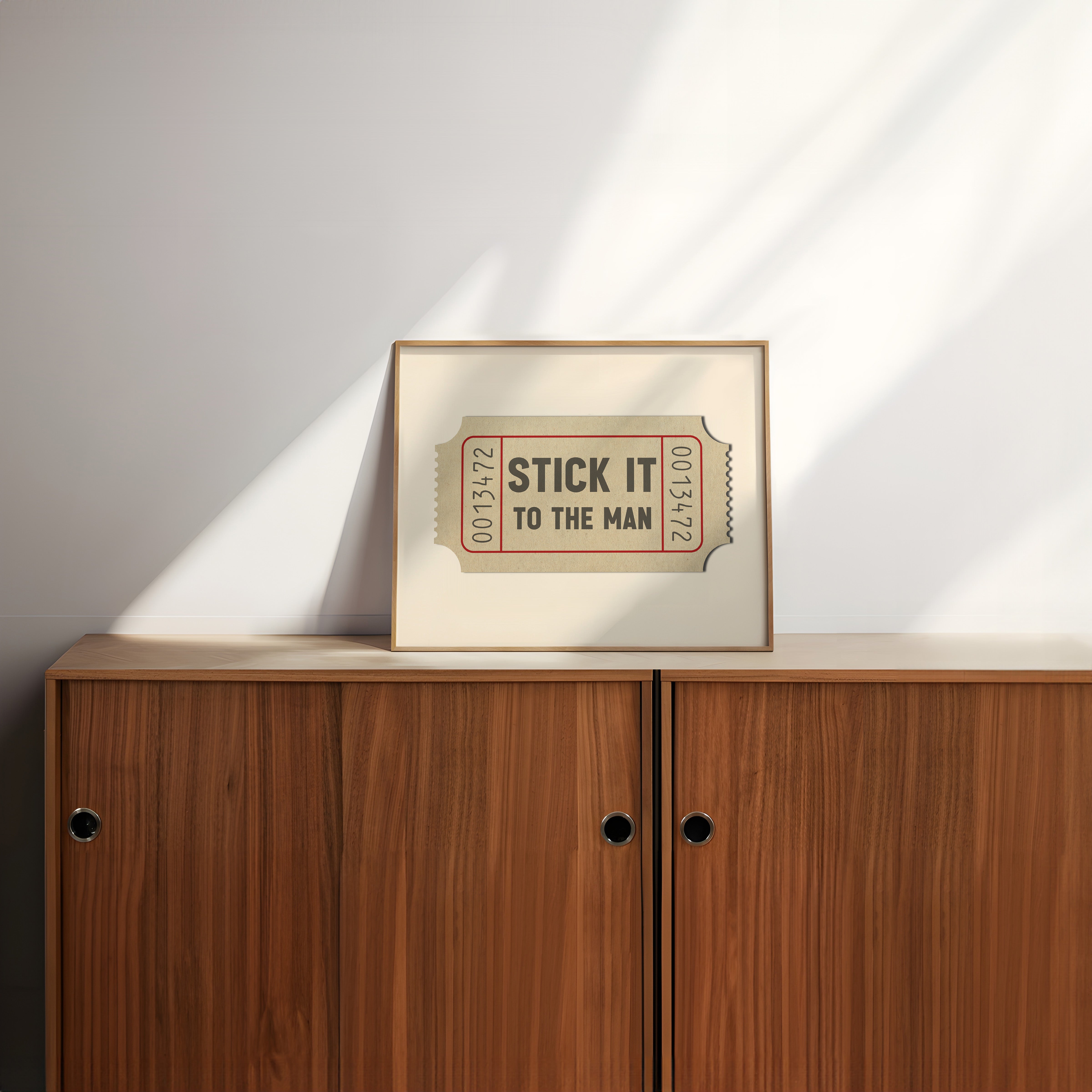 Stick It To The Man Ticket Stub Art Print - Tejas Country Club