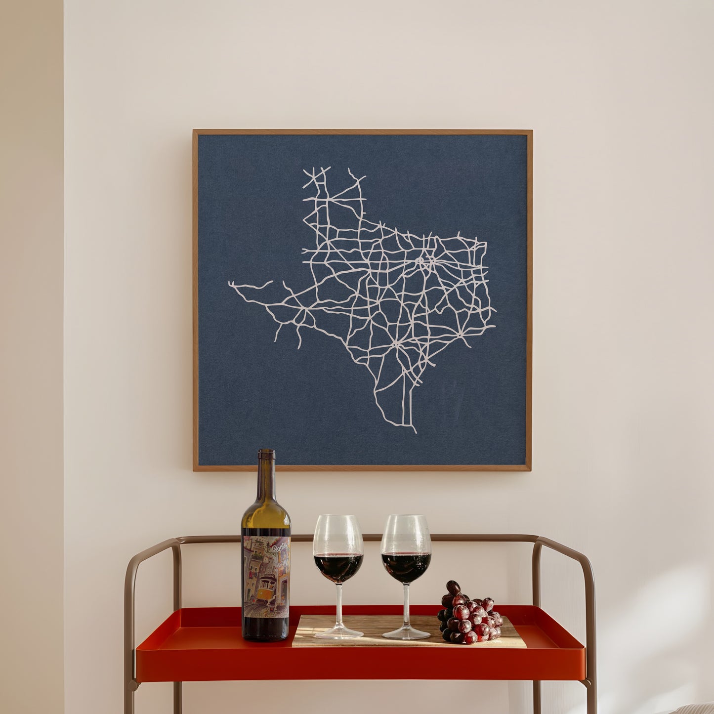 Texas Roadtrip Map Art Print