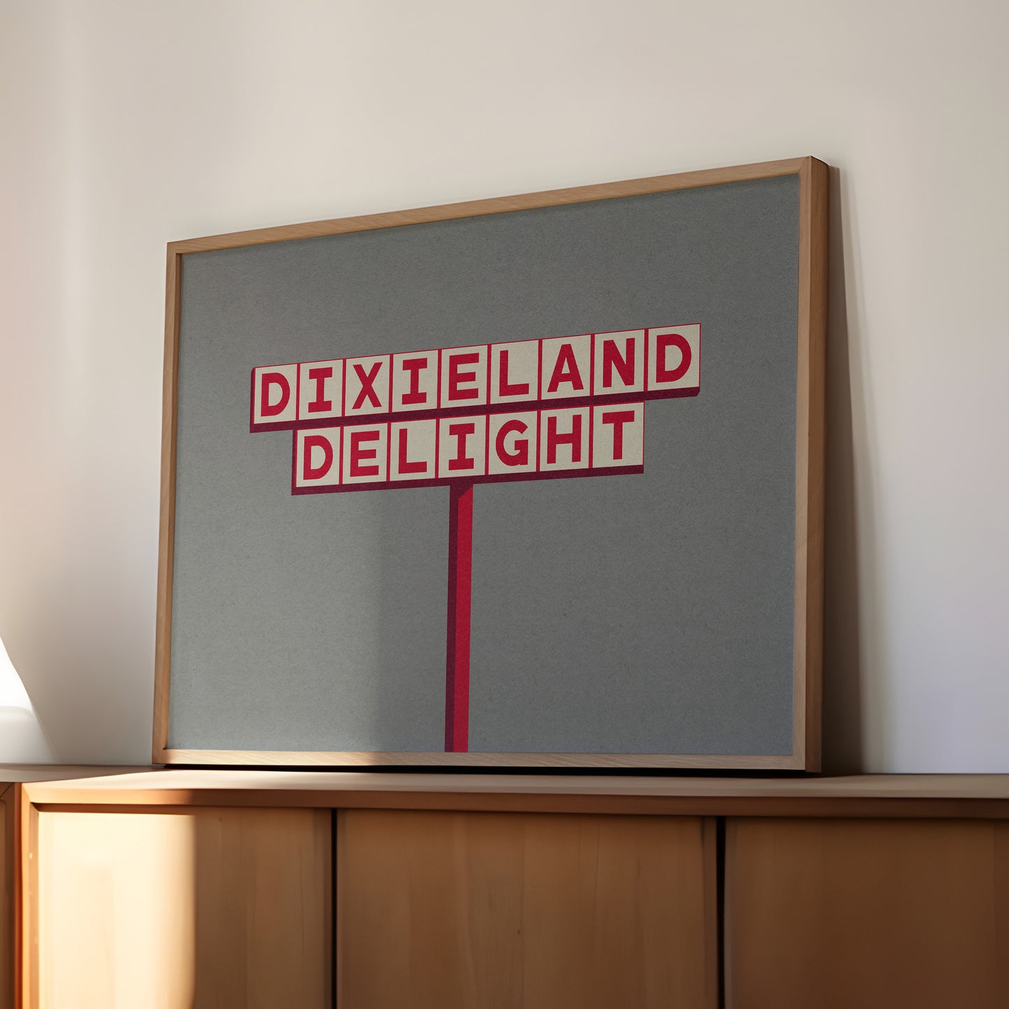 Dixieland Delight Highway Sign Art Print Crimson