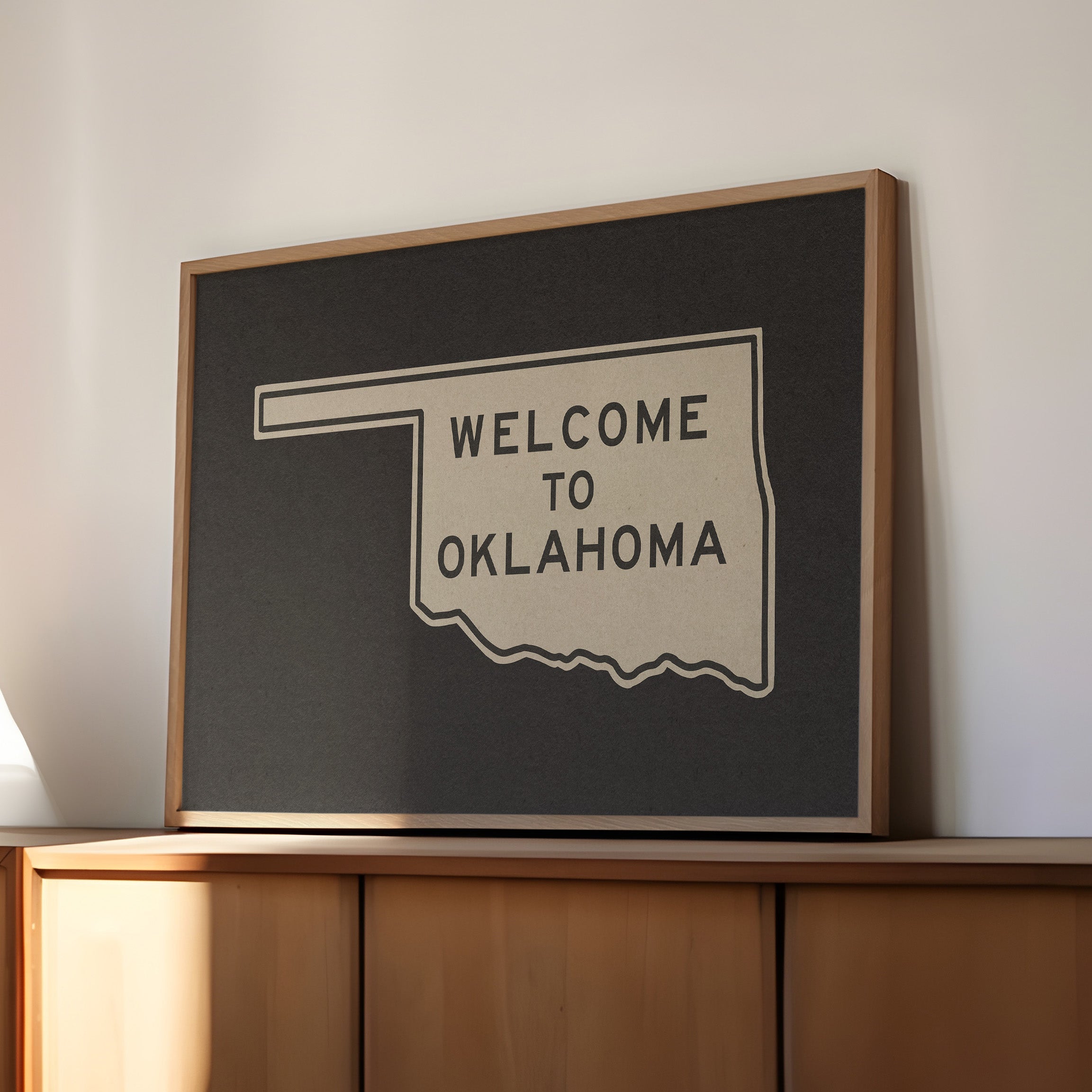 Welcome To Oklahoma Vintage Road Sign Art Print - Tejas Country Club
