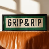 Framed Grip and Rip Golf Art Scroll Sign - Tejas Country Club