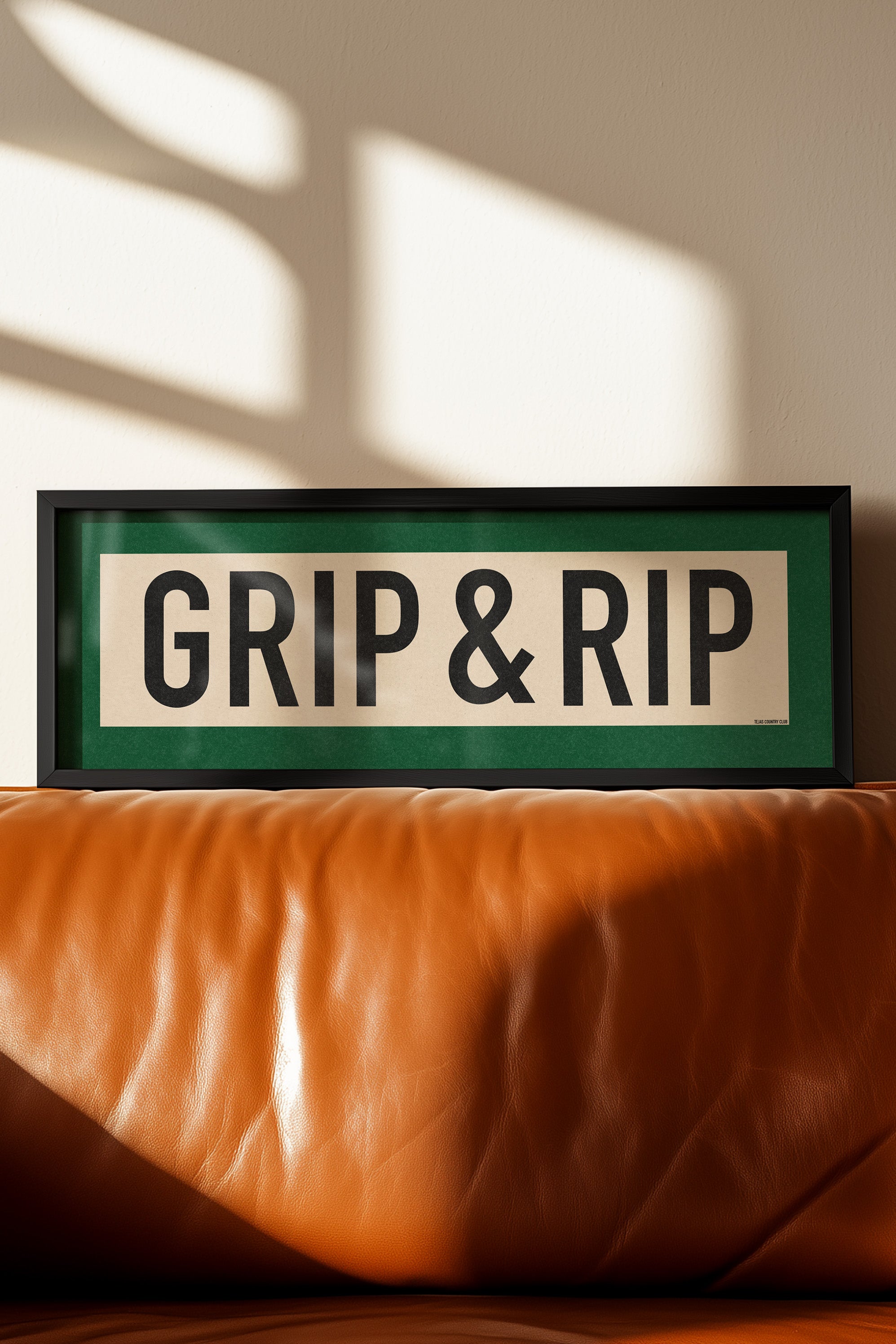 Framed Grip and Rip Golf Art Scroll Sign - Tejas Country Club